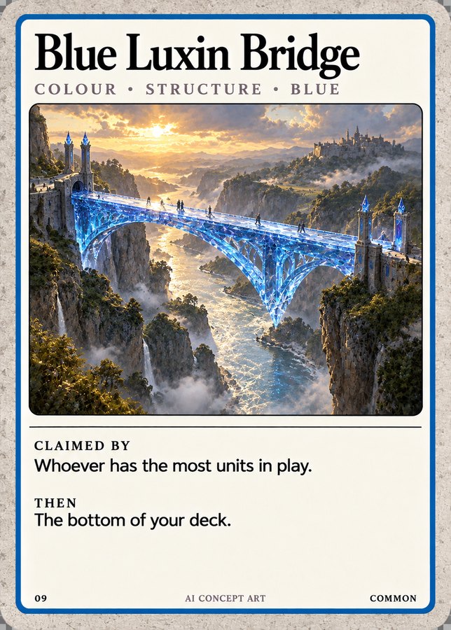 Blue Luxin Bridge card, Colour · Structure · Blue